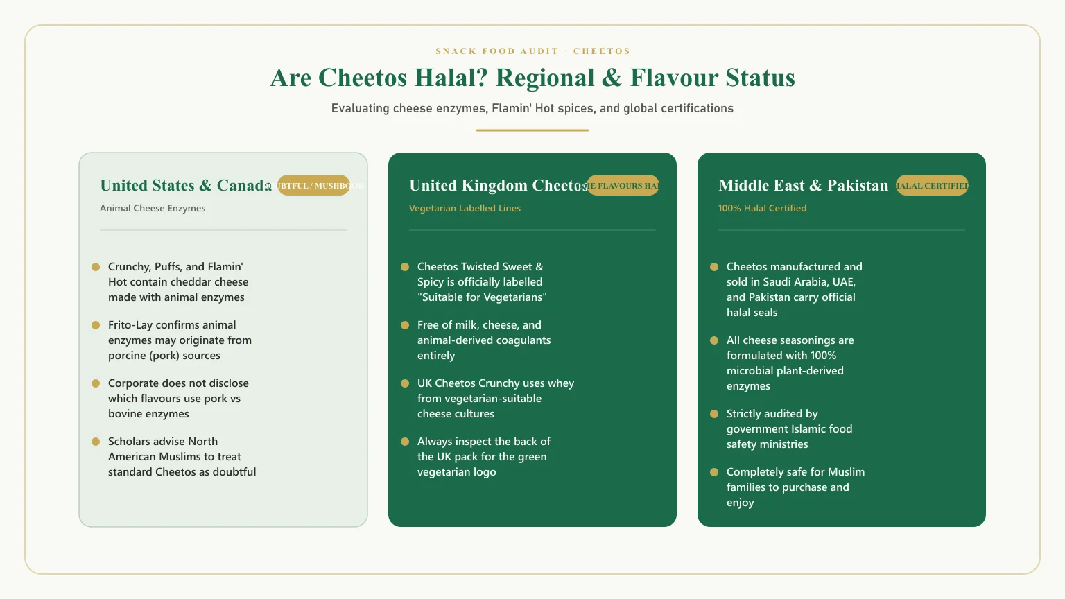Are cheetos halal: Are hot cheetos halal and are cheetos halal in usa country comparison