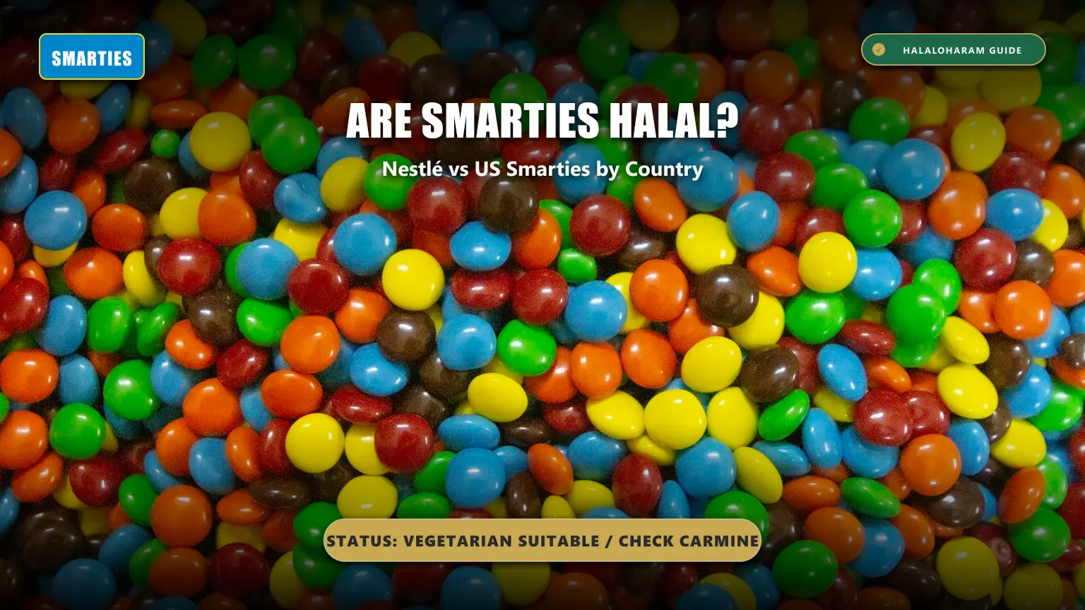 are smarties halal: nestle smarties halal canada uk - Chocolate candy ingredients and carmine insect dye