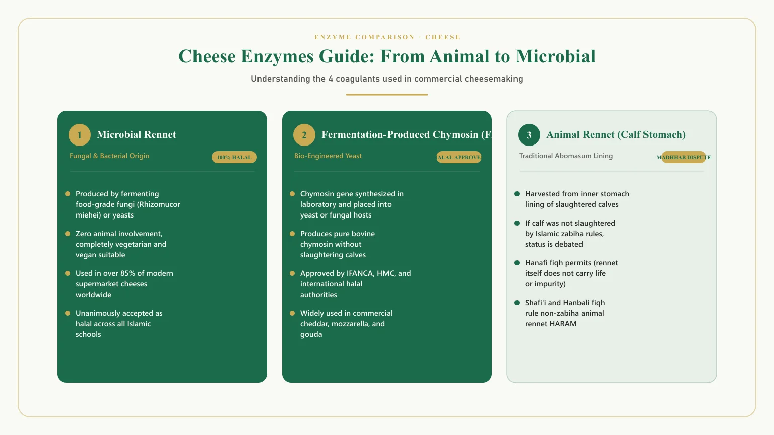 Is cheese halal: Is microbial rennet halal and animal rennet halal hanafi enzyme comparison guide