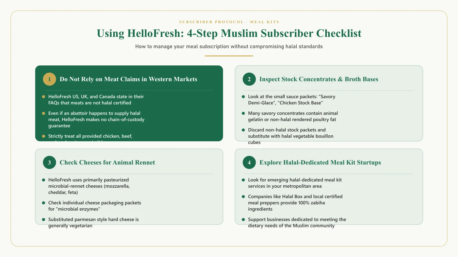 Is hellofresh halal: Subscriber checklist for can muslims eat hellofresh and inspecting stock packets