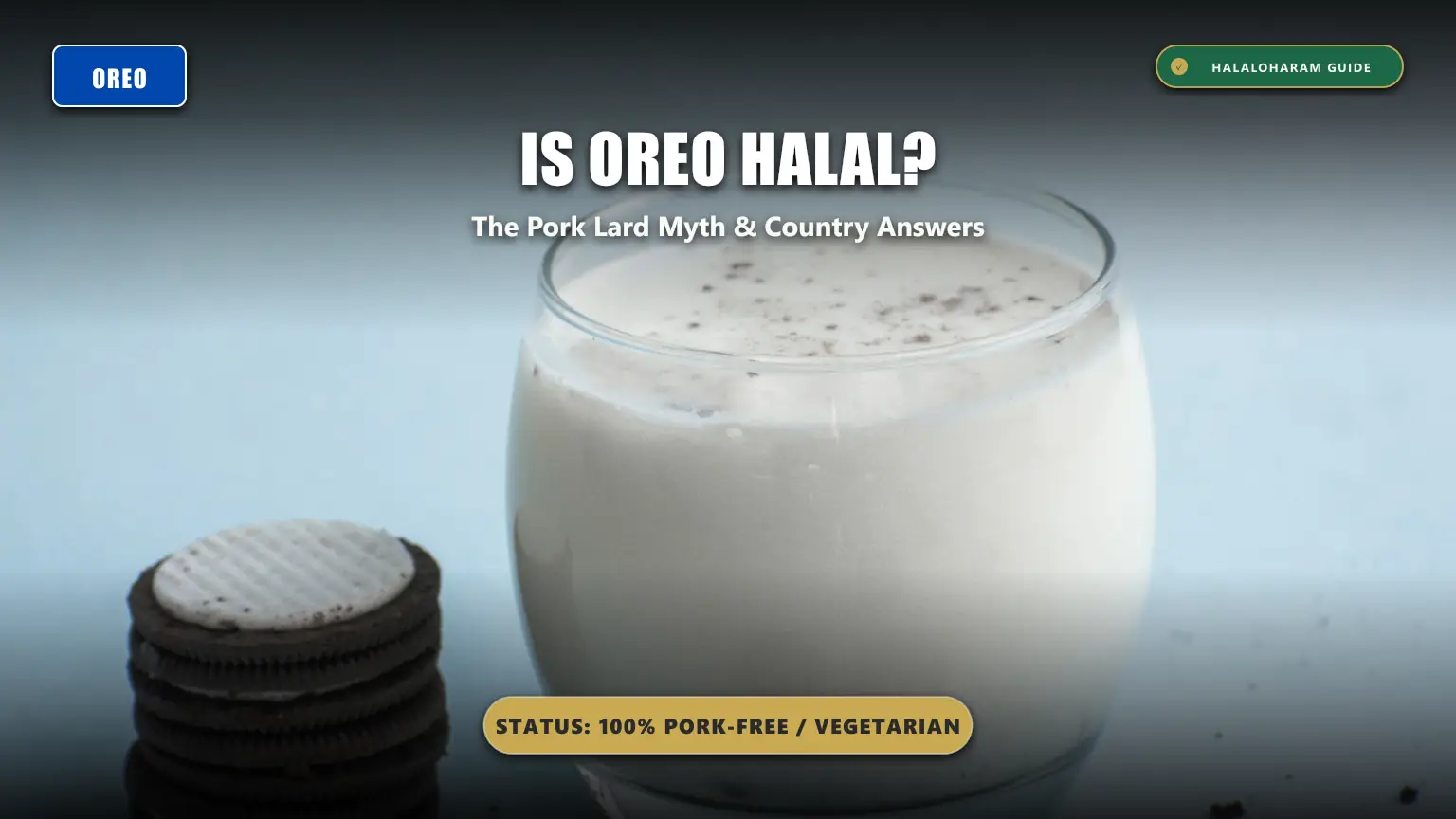 is oreo halal: do oreos have pork lard - Nabisco vegetable oil cream and UAE halal certification