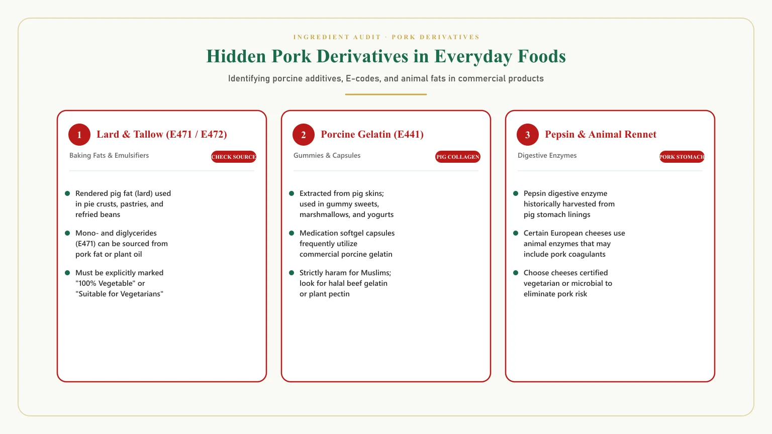 Is pork halal: Hidden pork ingredients and pork gelatin halal additives analysis