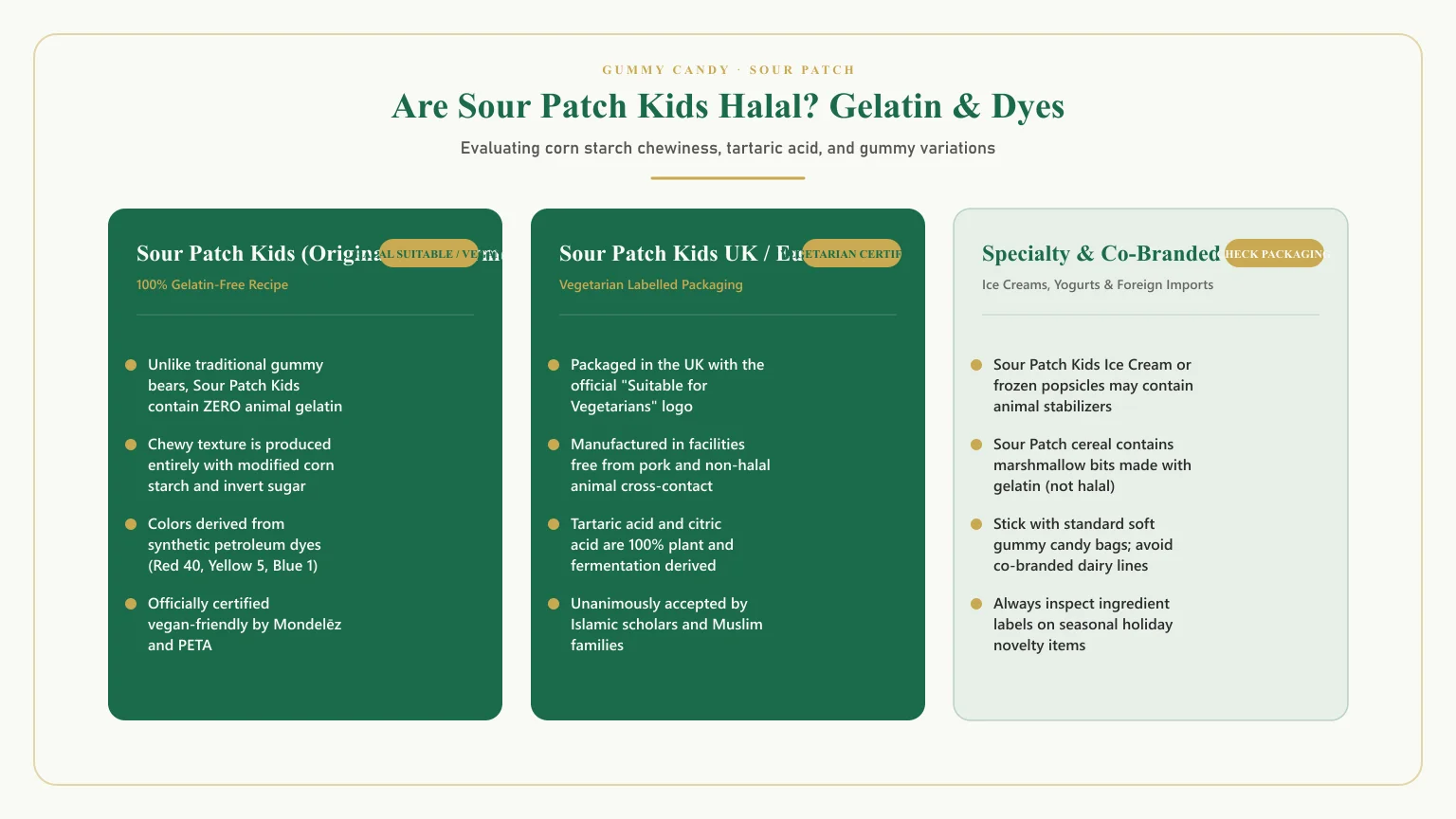 Is sour patch halal: Are sour patch kids halal and do sour patch kids have gelatin product analysis
