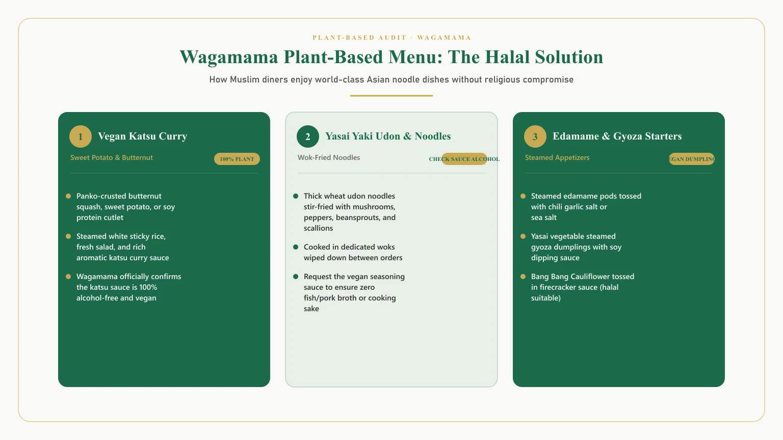 Is wagamama halal: Wagamama vegan halal options and vegan katsu curry preparation
