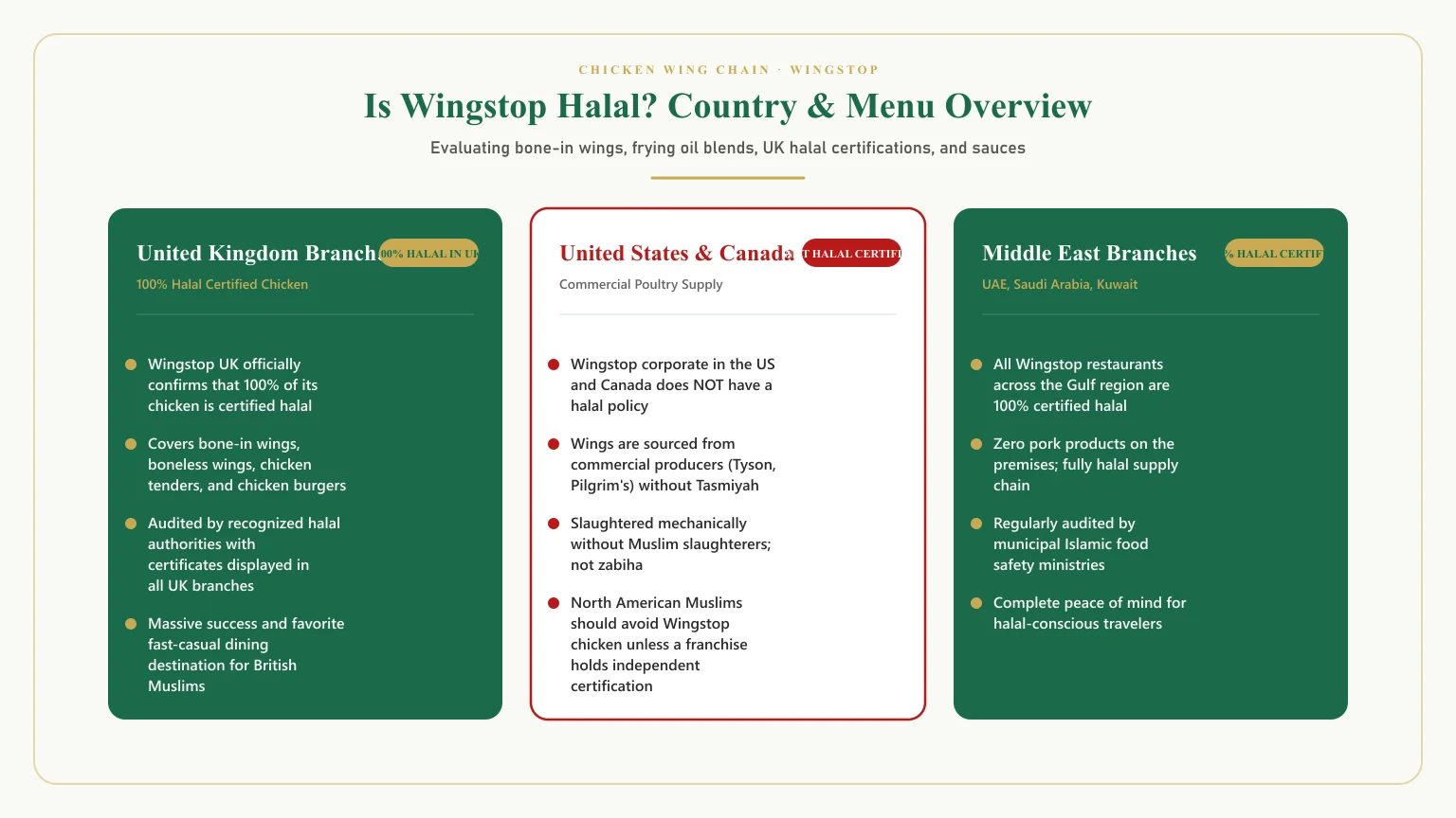 Is wingstop halal: Is wingstop chicken halal and is wingstop halal in uk and usa comparison matrix